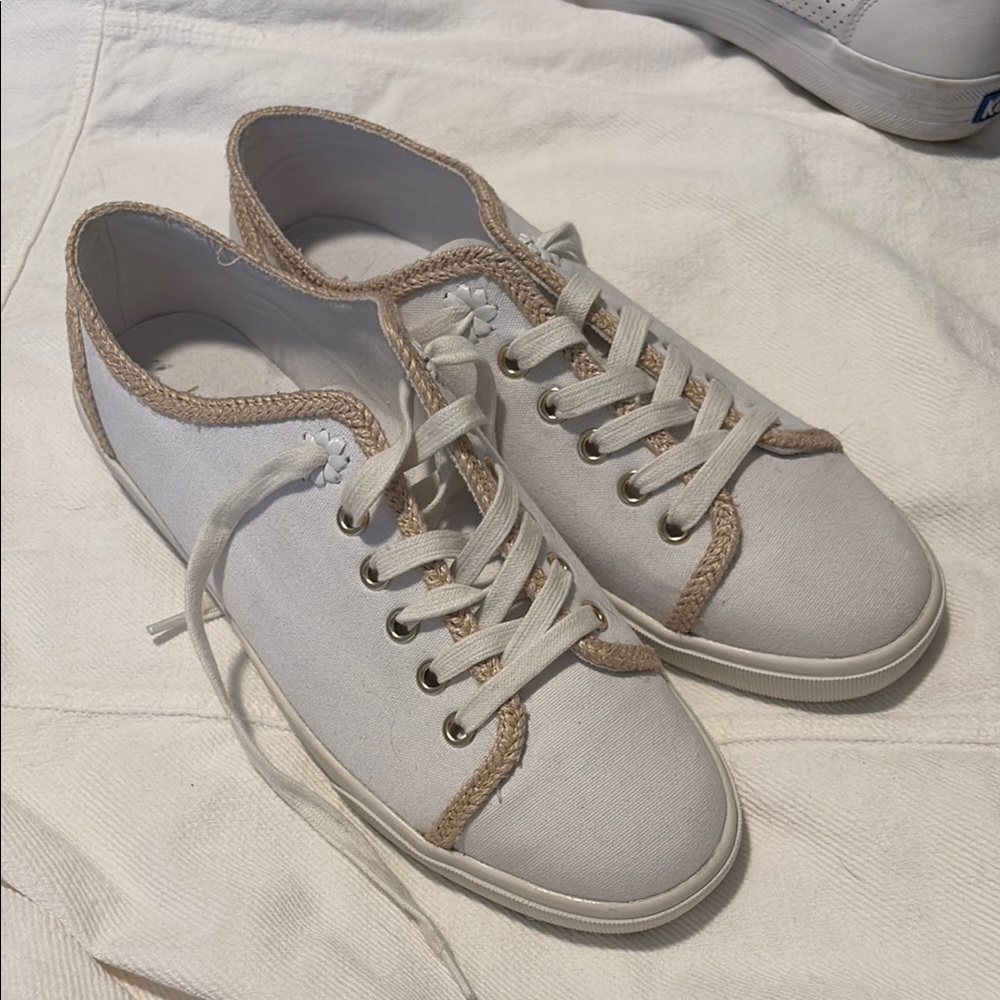 Jack Rogers White and Tan Sneakers Minimalist Design